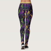 Mardi Gras bloempatroon Leggings (Achterkant)