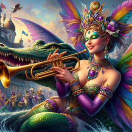 Mardi Gras Blond en Claude de Alligator Legpuzzel