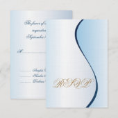 Mardi Gras Blue RSVP Wedding Invitation (Voorkant / Achterkant)