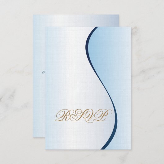 Mardi Gras Blue RSVP Wedding Invitation (Voorkant / Achterkant)