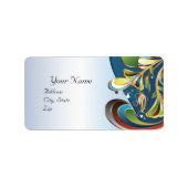 Mardi Gras Blue Wedding Avery Label (Voorkant)