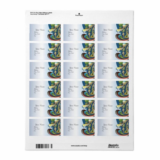 Mardi Gras Blue Wedding Avery Label (Full Sheet)