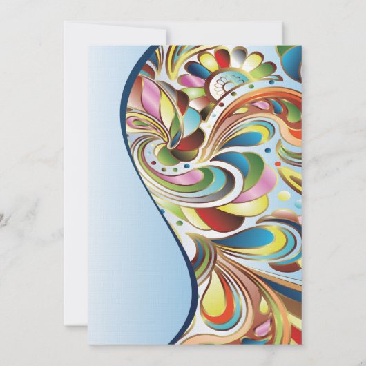 Mardi Gras Blue Wedding Invitation Kaart (Achterkant)