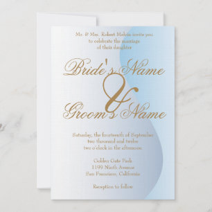 Mardi Gras Blue Wedding Invitation Kaart