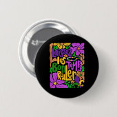 Mardi Gras Boho Laissez Les Bon Temps Rouler Fleur Ronde Button 5,7 Cm (Voorkant /achterkant)