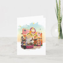 Mardi Gras-boog Galveston, aquarel geïnspireerd