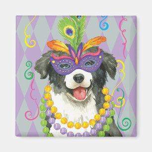 Mardi Gras Border Collie Magneet