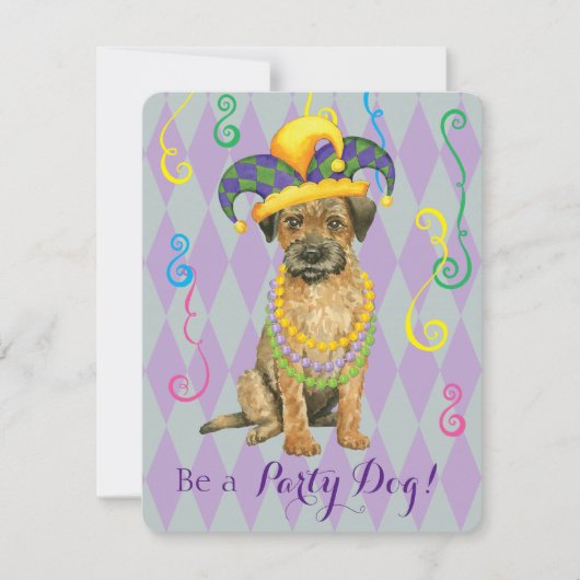 Mardi Gras Border Terrier Kaart (Voorkant)