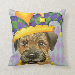 Mardi Gras Border Terrier Kussen