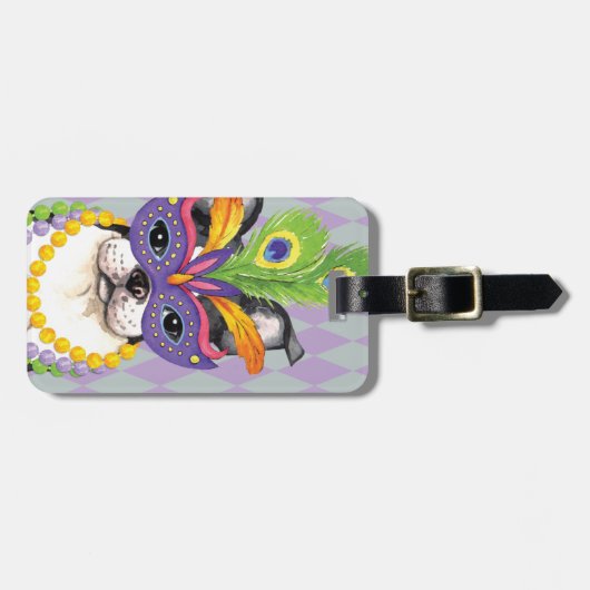 Mardi Gras Boston Terrier Bagagelabel (Voorkant horizontaal)