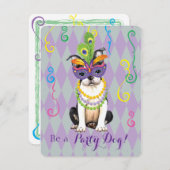 Mardi Gras Boston Terrier Kaart (Voorkant / Achterkant)