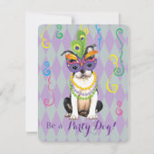 Mardi Gras Boston Terrier Kaart (Voorkant)