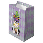 Mardi Gras Boston Terrier Medium Cadeauzakje (Achterkant Gekanteld)