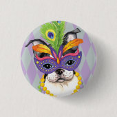 Mardi Gras Boston Terrier Ronde Button 3,2 Cm (Voorkant)