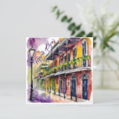 Mardi Gras Bourbon Street Kaart (Staand voorkant)