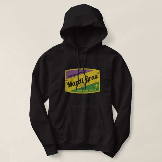 Mardi Gras Bourbon Street & New Orleans Retro Gift Hoodie (Design voorkant)