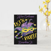 Mardi Gras Bourbon Street New Orleans Souvenir Lou Kaart (Gele Bloem)