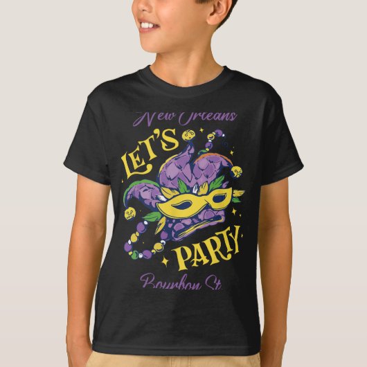 Mardi Gras Bourbon Street New Orleans Souvenir Lou T-shirt (Voorkant)