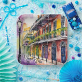 Mardi Gras Bourbon Street Papieren Bordje (Feest)