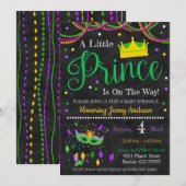 Mardi Gras Boy Baby shower Uitnodiging (Voorkant / Achterkant)