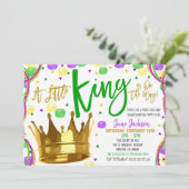Mardi Gras Boy Baby shower Uitnodiging (Staand voorkant)