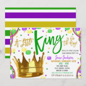 Mardi Gras Boy Baby shower Uitnodiging (Voorkant / Achterkant)