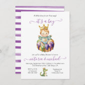 Mardi Gras Boy Baby shower Uitnodiging (Voorkant / Achterkant)