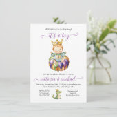 Mardi Gras Boy Baby shower Uitnodiging (Staand voorkant)