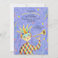 Mardi Gras Boy Birthday Uitnodiging