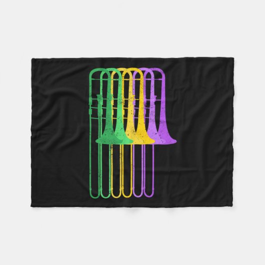 Mardi Gras BR Trombone Marching Orchestra Fleece Deken (Voorkant (Horizontaal))