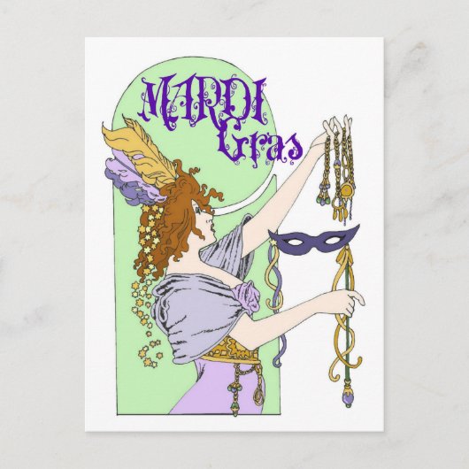 Mardi Gras Briefkaart (Voorkant)