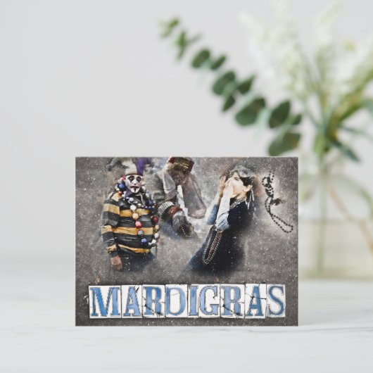 Mardi Gras Briefkaart (Staand voorkant)