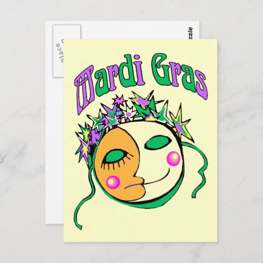 Mardi Gras Briefkaart (Voorkant / Achterkant)