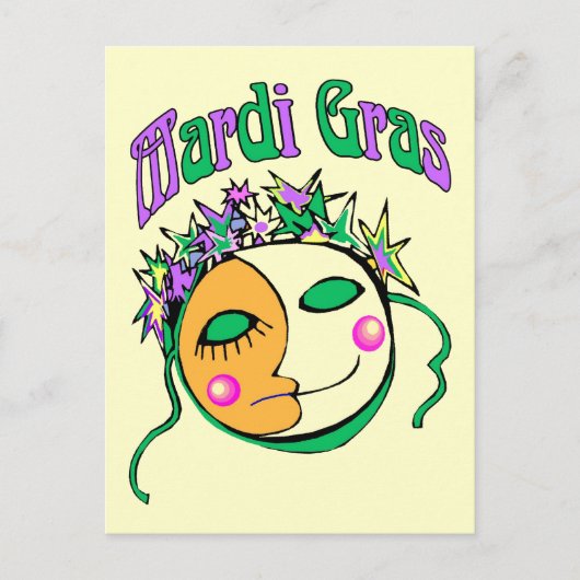 Mardi Gras Briefkaart (Voorkant)