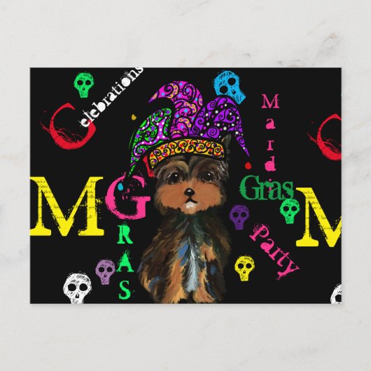 Mardi GRAS Briefkaart (Voorkant)