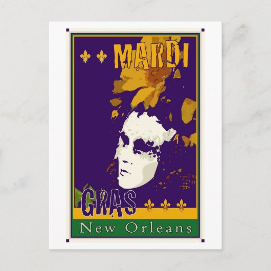 Mardi Gras Briefkaart (Voorkant)