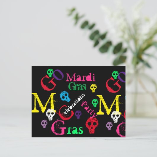MARDI GRAS BRIEFKAART (Staand voorkant)