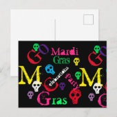 MARDI GRAS BRIEFKAART (Voorkant / Achterkant)