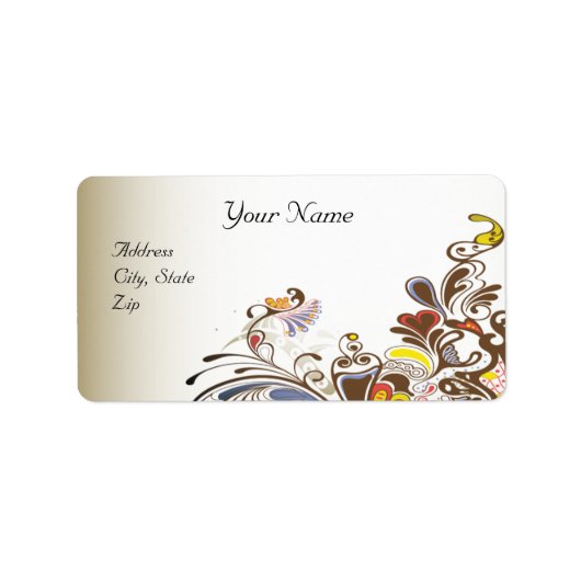 Mardi Gras Brown Wedding Avery Label (Voorkant)