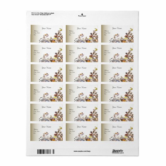 Mardi Gras Brown Wedding Avery Label (Full Sheet)