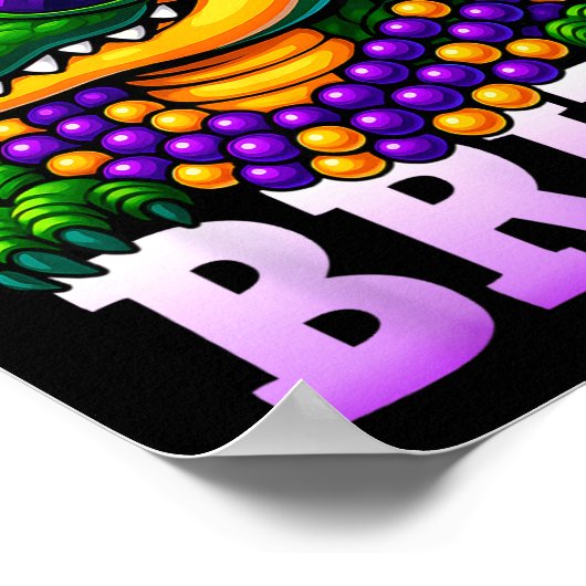 Mardi Gras Bruh Mardigator Alligator Costume Teens Poster (Hoek)