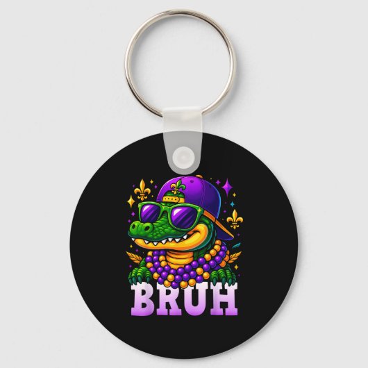 Mardi Gras Bruh Mardigator Alligator Costume Teens Sleutelhanger (Voorkant)