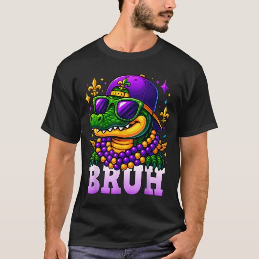 Mardi Gras Bruh Mardigator Alligator Costume Teens T-shirt (Voorkant)