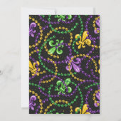 Mardi Gras bruids douche uitnodiging - kralen (Achterkant)