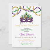 Mardi Gras bruids douche uitnodiging kralen - wit (Voorkant)