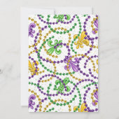 Mardi Gras bruids douche uitnodiging kralen - wit (Achterkant)