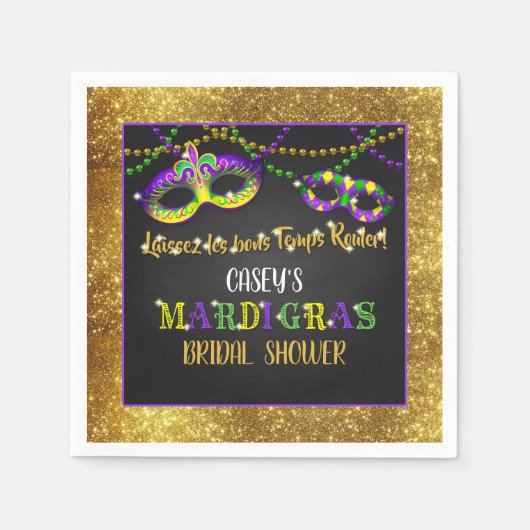 Mardi Gras Bruidsfeest Servet (Voorkant)
