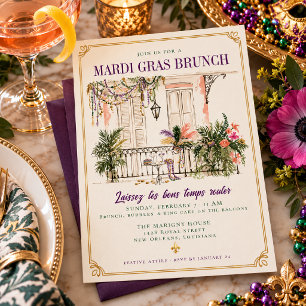 Mardi Gras Brunch New Orleans Balkon Kaart