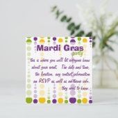 Mardi Gras Bubble Stippen Kaart (Staand voorkant)
