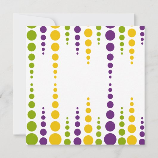 Mardi Gras Bubble Stippen Kaart (Achterkant)